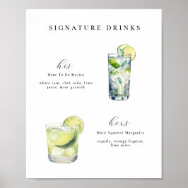 Signature Drinks Hochzeitcocktails Poster