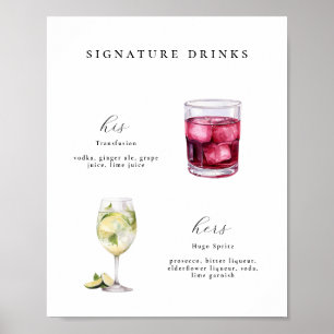 Signature Drinks Hochzeitcocktails Poster