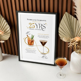 Signature Drinks Hochzeitliches Cocktailmenü Poster