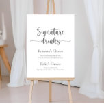 Signature Drinks Kalligrafie Silver-Zeichen Poster<br><div class="desc">Diese Unterschrift trinkt kalligraphische Silber-Zeichen ist perfekt für eine rustikale Hochzeit. Das schlichte und elegante Design zeichnet sich durch klassische und extravagante Schrift-Typografie in Silber aus. Personalisieren Sie das Schild mit den Namen der Braut und des Bräutigams und ihrer Lieblingsgetränke Wahl.</div>