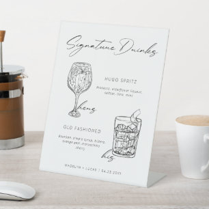 Signature Drinks Minimalistisch Schwarz & Weiß Sockelschild