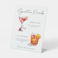 Signature Drinks Modernes Schwarz-Weiß-Poster