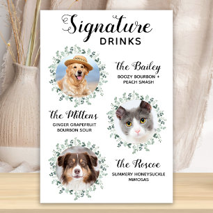 Signature-Drinks Pet-Hochzeit 3-Foto-Cocktail Poster