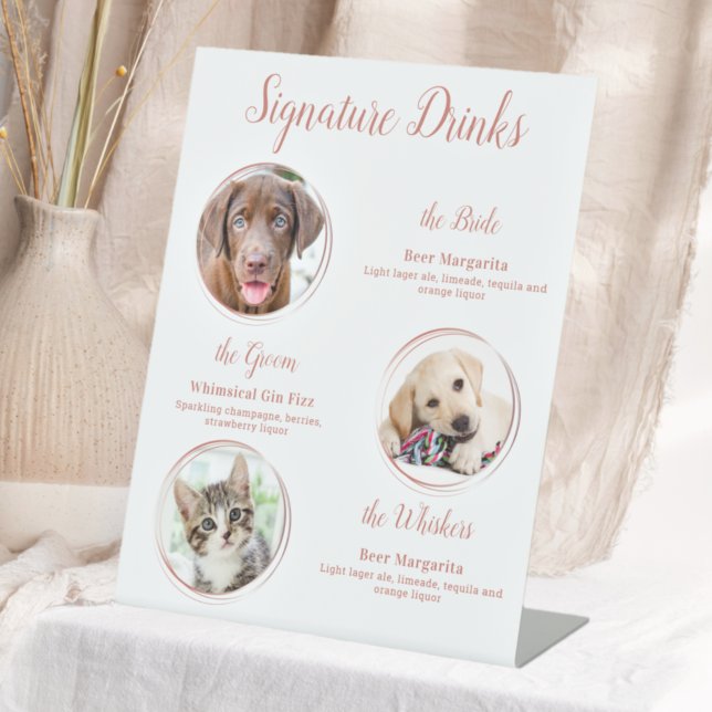 Signature Drinks Rose Gold Pet Hochzeit 3 Fotos Sockelschild (Von Creator hochgeladen)