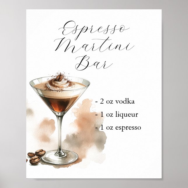 Signature Drinks Schilder | Espresso Martini (Vorne)