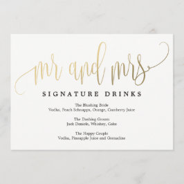 Signature Drinks Sign - Liebliche Kalligraphie Einladung