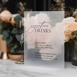 Signature Drinks Wedding Bar Decal Signature Fensteraufkleber