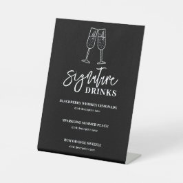 Signature Drinks Wedding Bar Pedestal Zeichen Sockelschild