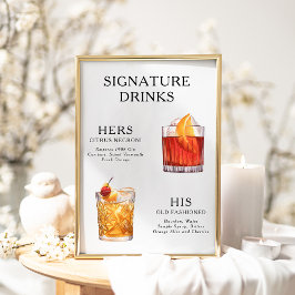 Signature Drinks Wedding Cocktail Menü Poster