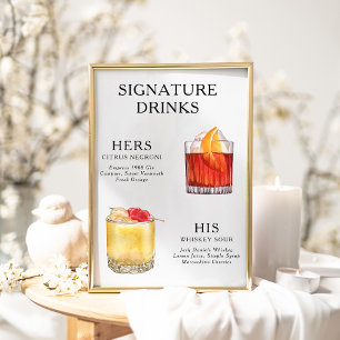 Signature Drinks Wedding Cocktail Menü Poster