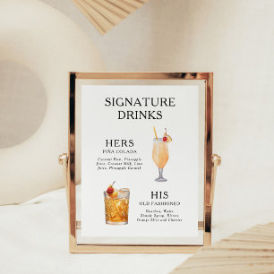 Signature Drinks Wedding Cocktail Menü Poster