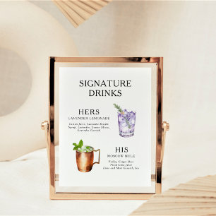Signature Drinks Wedding Cocktail Menü Poster
