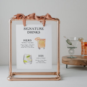 Signature Drinks Wedding Cocktail Menü Poster
