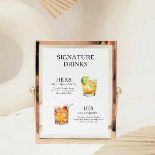 Signature Drinks Wedding Cocktail Menü Poster