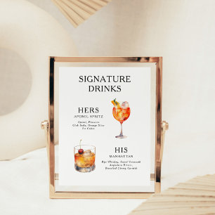 Signature Drinks Wedding Cocktail Menü Poster