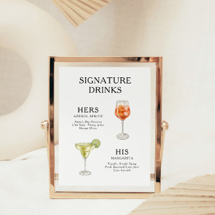 Signature Drinks Wedding Cocktail Menü Poster