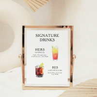 Signature Drinks Wedding Cocktail Menü Poster