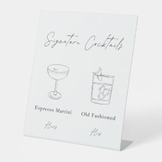 Signature Drinks Wedding Sign Sockelschild