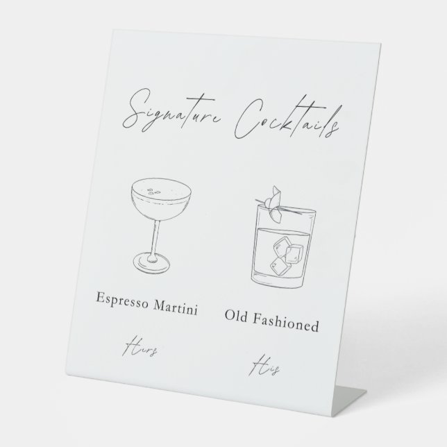 Signature Drinks Wedding Sign Sockelschild (Vorderseite)