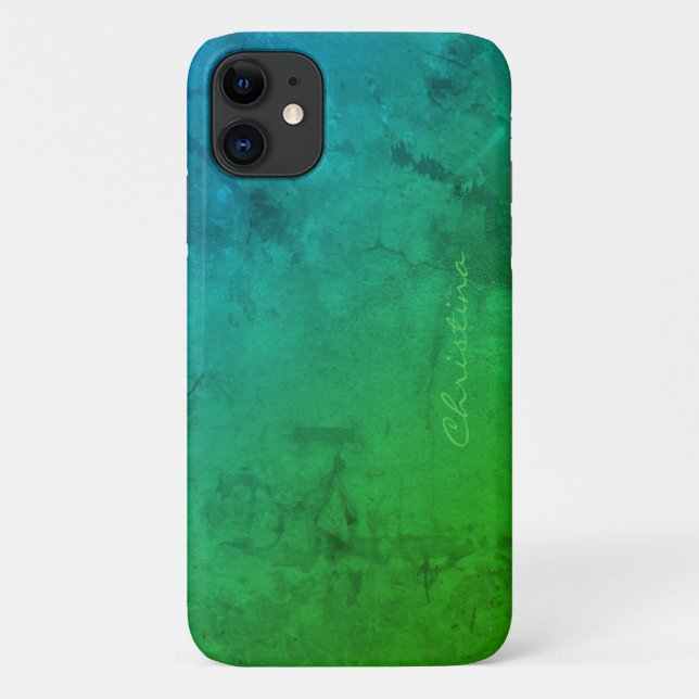 Signature Emerald Turquoise Ombré iPhone XR Fall Case-Mate iPhone Hülle (Rückseite)