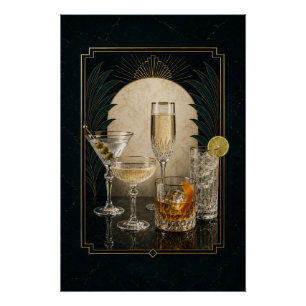 Signature Five Cocktail Kollektion Art Deco Poster