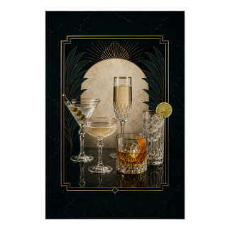 Signature Five Cocktail Kollektion Art Deco Poster