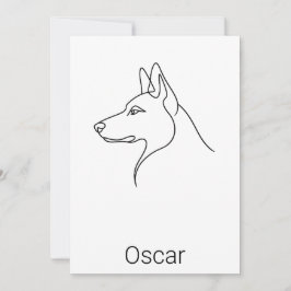 Signature German Shepherd One Line Art Personalize Karte