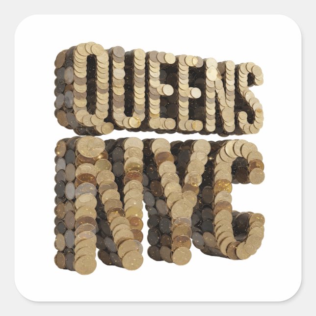 Signature Gold QUEENS NYC Aufkleber Design (Vorderseite)