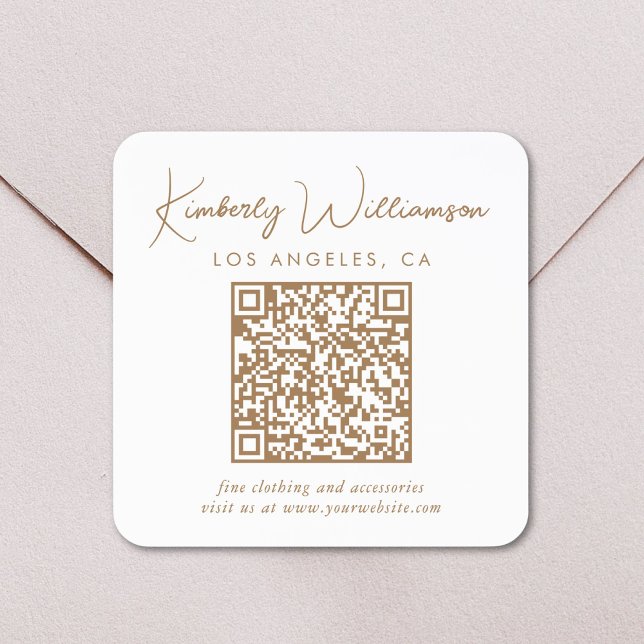 Signature Gold Script QR-Code Quadratischer Aufkleber (Von Creator hochgeladen)