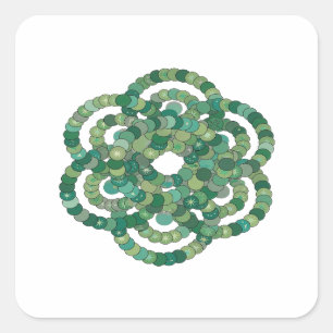 Signature Green GREEN SPHERE ORBIT Label Design Quadratischer Aufkleber