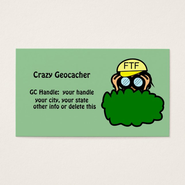 Signature-Karte des Funny Geocacher Geocaching-Han (Vorderseite)