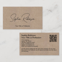 Signature Kraft Paper Style QR Visitenkarte