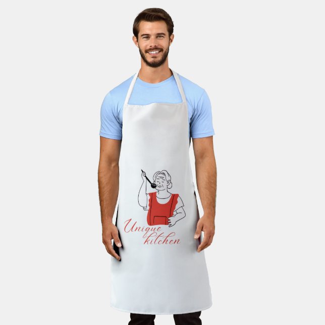 Signature-Küchenschürze – All-Over-Print Medium Schürze (Getragen)