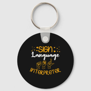 Signature Language Interpreter Deaf Signage Langua Schlüsselanhänger