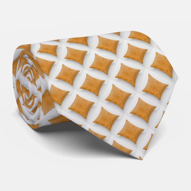 Signature Micro Diamonds Orange Muster Necktie Krawatte (Gerollt)