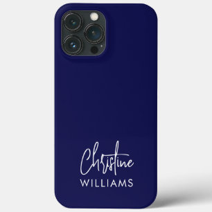 Signature Monogram Handgeschriebenes Skript Blau Case-Mate iPhone Hülle