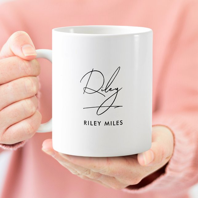 Signature Monogram Moderne Elegant Classic Kaffeetasse (Von Creator hochgeladen)