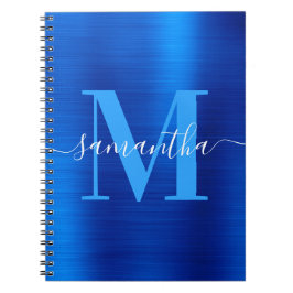 Signature Monogram Royal Blue Foil Notizblock