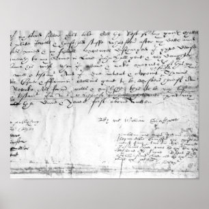 Signature of William Shakespeare , 1616 Poster