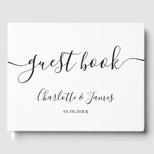 Signature Script Black and White Wedding Gästebuch