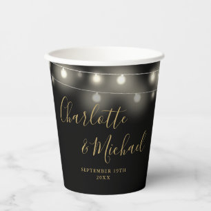 Signature-Script-Black-Gold-Hochzeit Pappbecher