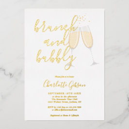Signature Script Brunch Bubbly Brautparty Gold Folieneinladung