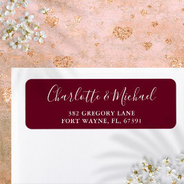 Signature Script Burgundy Wedding Rücksendeadresse