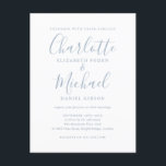 Signature Script Dusty Blue Wedding Einladung<br><div class="desc">Diese elegante,  staubblaue Hochzeitseinladung,  die Sie mit Ihren Signaturnamen versehen,  kann mit Ihren Informationen in schicken Schriften personalisiert werden. Entwickelt von Thisisnotme©</div>