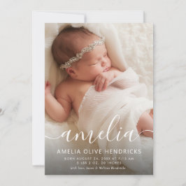 Signature Script-Foto Geburtsankündigung Einladung