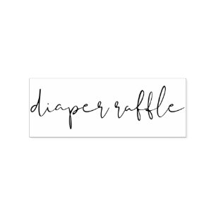 Signature Script Letter Diaper Raffle Gummistempel