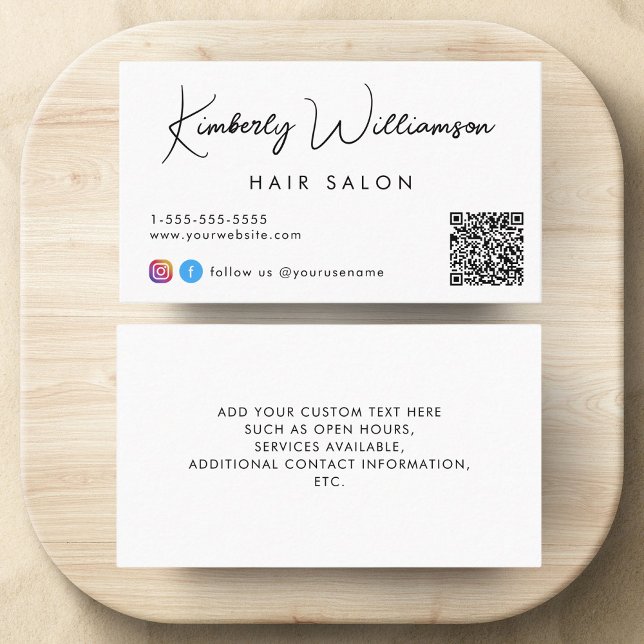 Signature Script QR Code Visitenkarte (Empower your name in our signature script as your logo and brand identity)