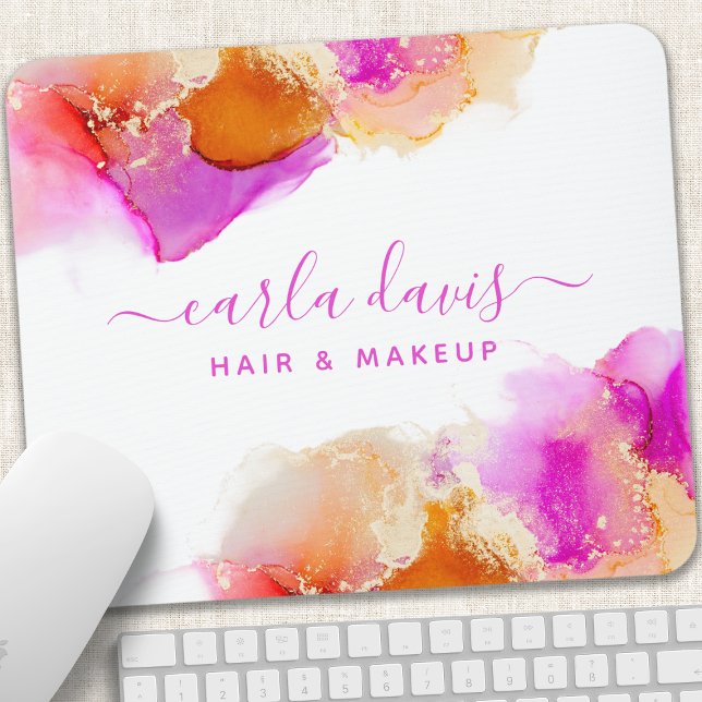 Signature Script Rosa Orange Alkohol Tinte Mousepad (Von Creator hochgeladen)