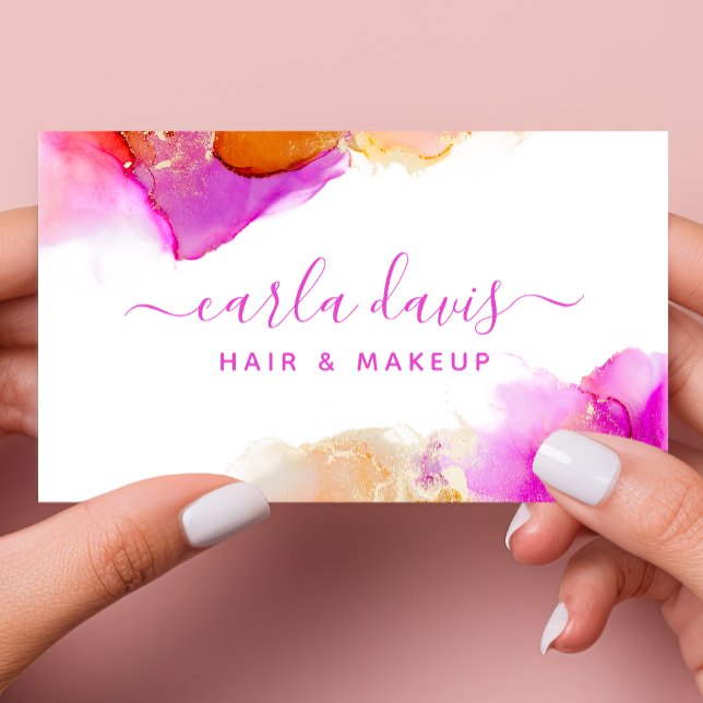 Signature Script Rosa Orange Alkohol Tinte Visitenkarte (Von Creator hochgeladen)