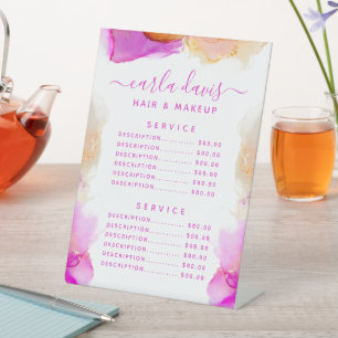 Signature Script Rosa Orange Tinte Service Price Sockelschild